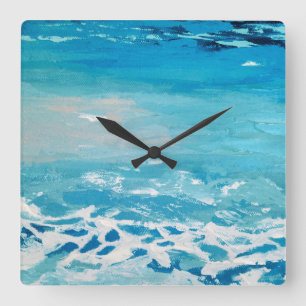 Painted Water Colours  Square Wall Clock