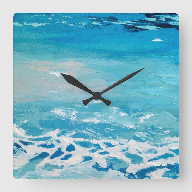 Painted Water Colours  Square Wall Clock (Front)