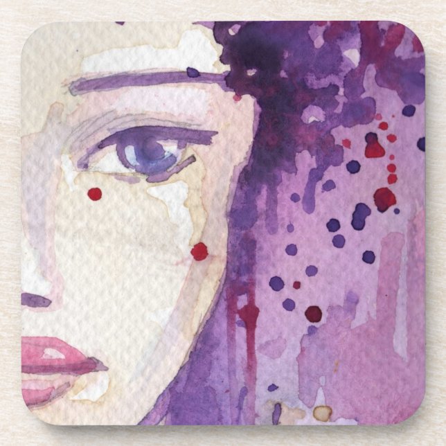 Painted Watercolor Background Coaster (Front)