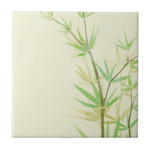 Painted watercolor card with wild stylised ceramic tile
