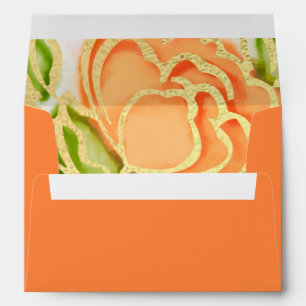 Painted Watercolor Orange Roses Envelope