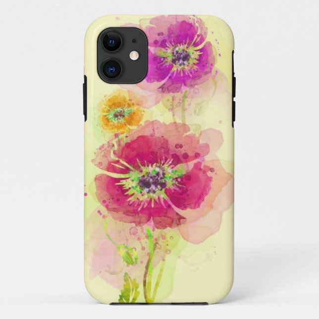 Painted watercolor poppies 2 Case-Mate iPhone case (Back)