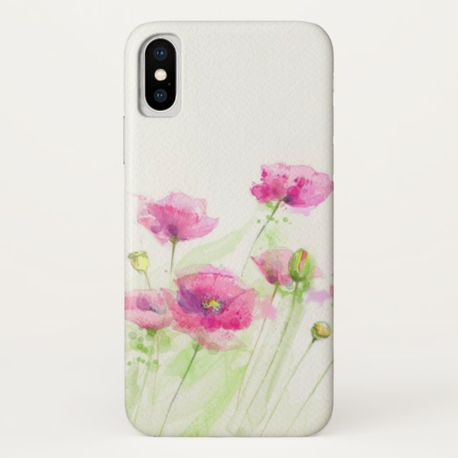 Painted watercolor poppies 3 Case-Mate iPhone case (Back)