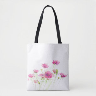 Painted watercolor poppies 3 tote bag