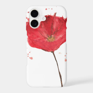 Painted watercolor poppy flower 2