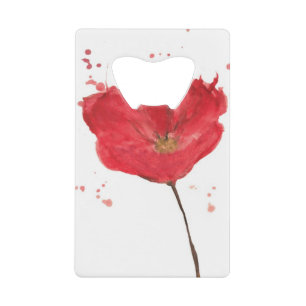 Painted watercolor poppy flower 2