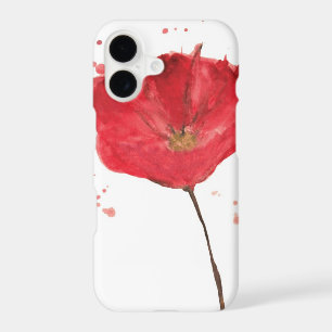 Painted watercolor poppy flower 2