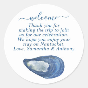 Painted Watercolor Seashell with Message Sticker