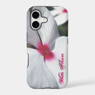 Painted White Flower with Pink Centre