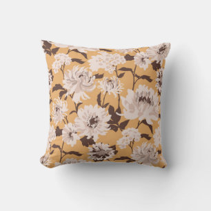 Painted White Flowers Floral Pattern Cushion