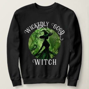 Painted Wickedly Good Witch Green & Black Sweatshirt