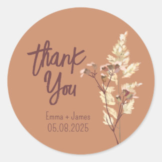 Painted Wildflowers Thank You Sticker