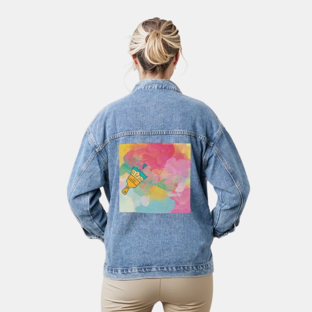 painted with a brush denim jacket (Model)