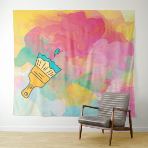 painted with a brush tapestry