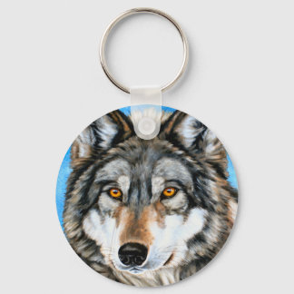 Painted Wolf Key Ring