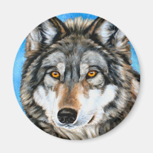 Painted Wolf Magnet