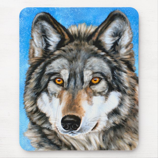 Painted Wolf Mouse Pad (Front)