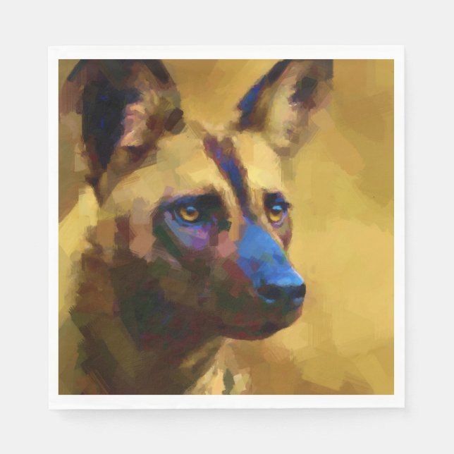 Painted Wolf Napkin (Front)