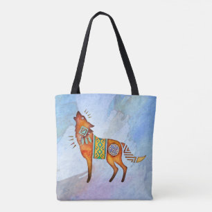 Painted Wolf Tote Bag