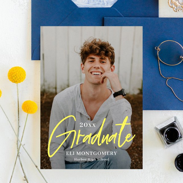 Painted Word Editable Colour Graduation Invitation (Creator Uploaded)