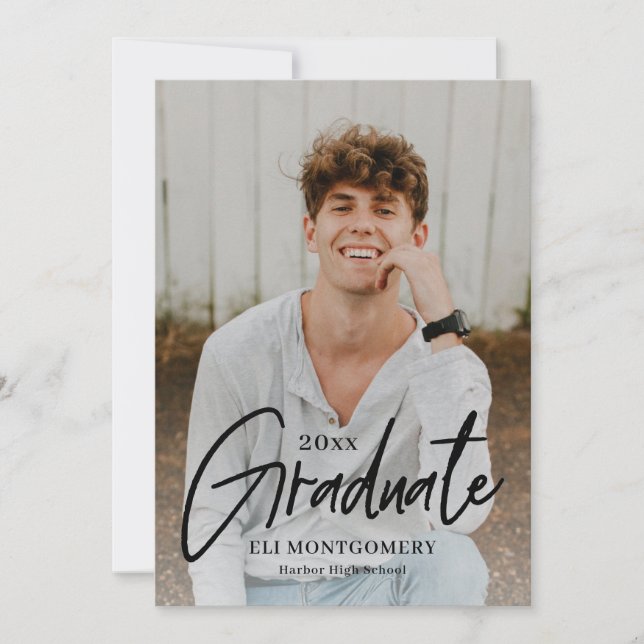 Painted Word Editable Colour Graduation Invitation (Front)