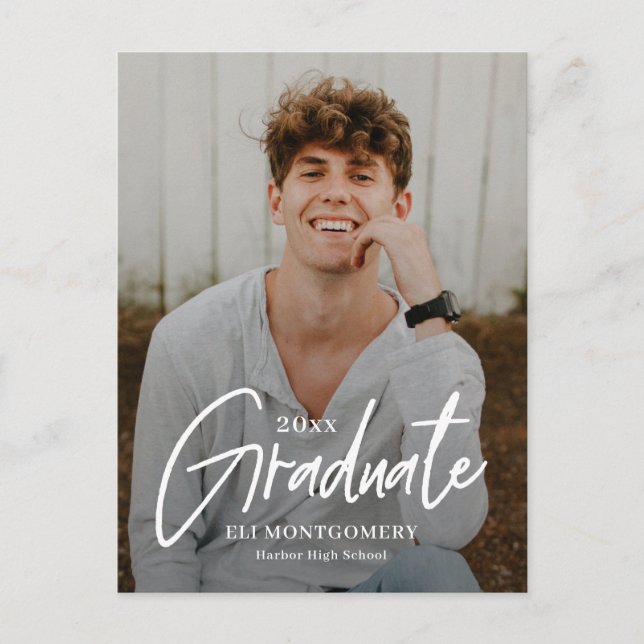Painted Word Editable Colour Graduation Postcard (Front)