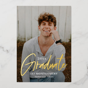 Painted Word Foil Graduation Announcement Invite
