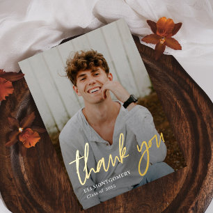 Painted Word Real Foil Graduation Thank You Card