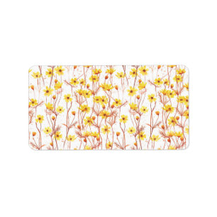 Painted Yellow Daisies Label
