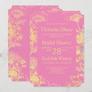 Painted Yellow Flowers Bridal Shower Invitation