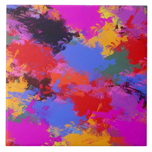 Painted Zebra Ceramic Tile (Front)