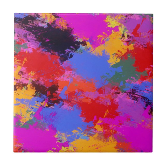 Painted Zebra Ceramic Tile (Front)