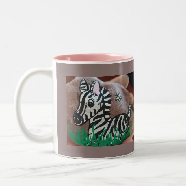 Painted Zebra Rock Mug (Left)