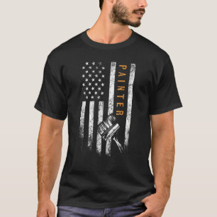 Painter American Flag Painting T-Shirt