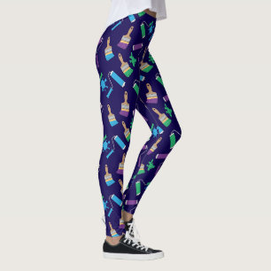 Painter and Decorator Brush and Roller Pattern Leggings