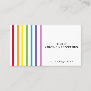 Painter And Decorator Colorful Rainbow Stripes Business Card
