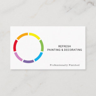 Painter And Decorator Colourful Rainbow Circle Business Card