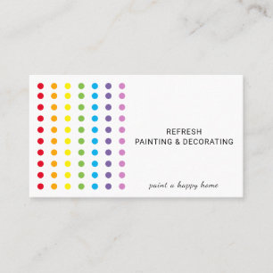 Painter And Decorator Colourful Rainbow Dots Business Card
