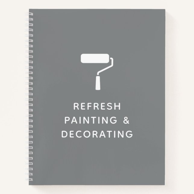 Painter And Decorator Company Name Grey Notebook (Front)