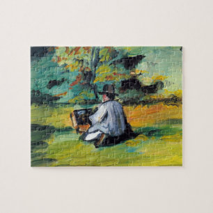 Painter at Work by Paul Cezanne, Vintage Fine Art Jigsaw Puzzle