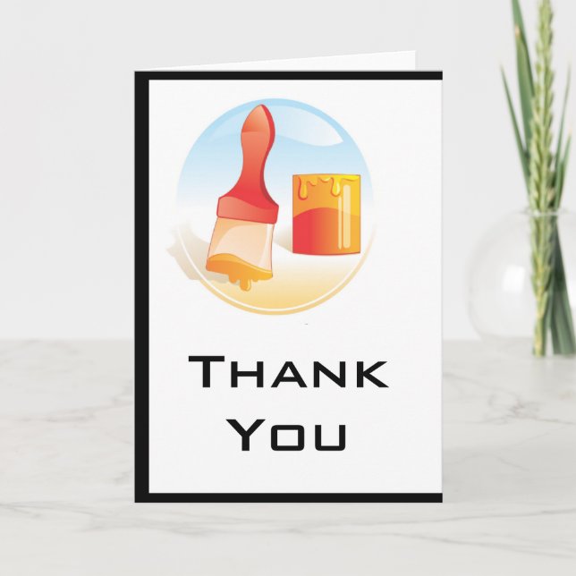 Painter/Brush Design Thank You Greeting Card (Front)