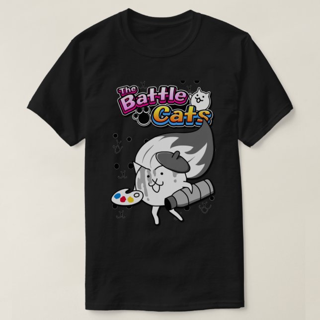 Painter Cat Battle Cats   T-Shirt (Design Front)