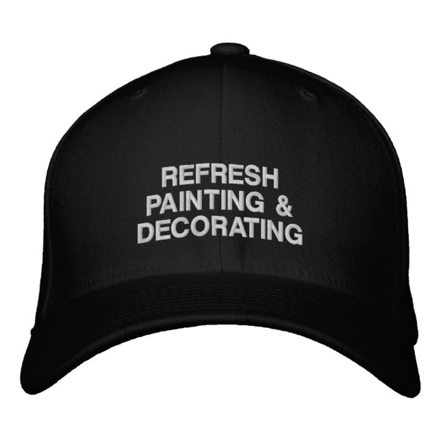 Painter Company Name Block Text Black  Embroidered Hat (Front)