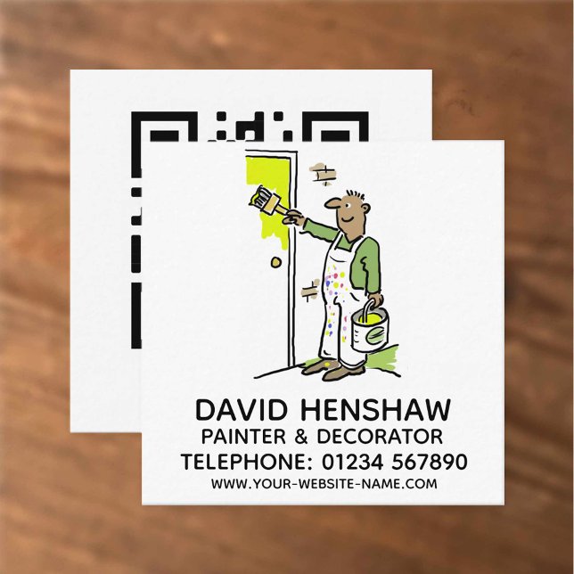 Painter & Decorator Square Business Card (Creator Uploaded)