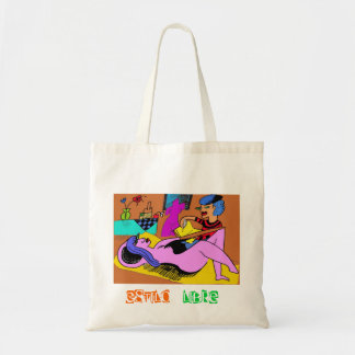 Painter drawing model tote bag
