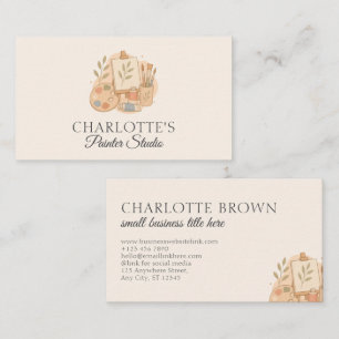 Painter Elegant Watercolor Artist Branding Business Card