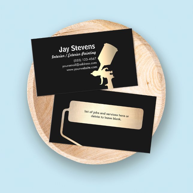 Painter Gold Spray Painter  Black Business card (Creator Uploaded)