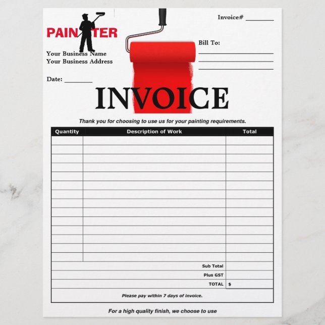 PAINTER INVOICE (Front)