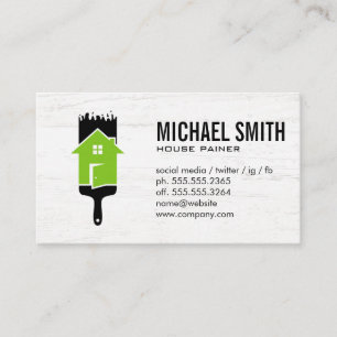 Painter Logo Contractor Home Repair Business Card