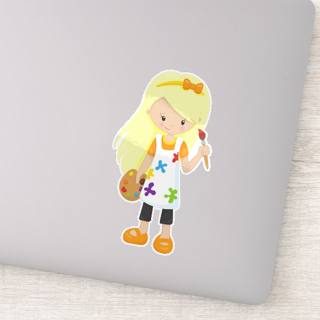 Painter, Paint Artist, Cute Girl, Blonde Hair (Detail)
